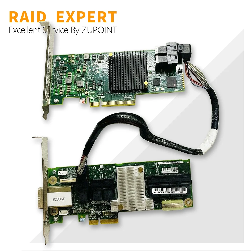 ZUPOINT Adaptec AEC-82885T Expander Card + LSI SAS 9300-8I RAID Controller Card SAS SATA IT HBA 12Gb/s + 8643 cable