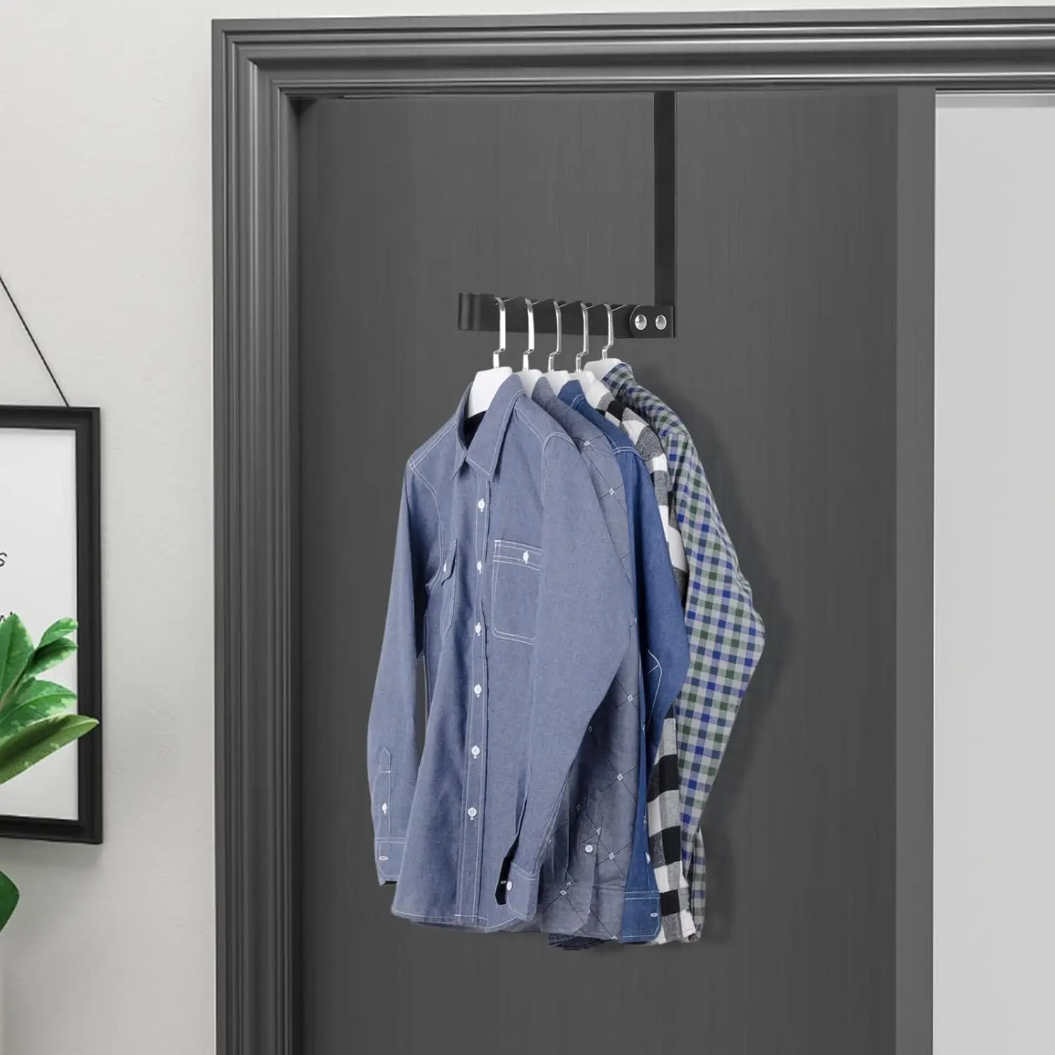 1/2PC Collapsible Hooks Over-Door Coat Rack Creative Space-Saving Drying Laundry Rack Rustproof Door Organizer Rack Apartment 