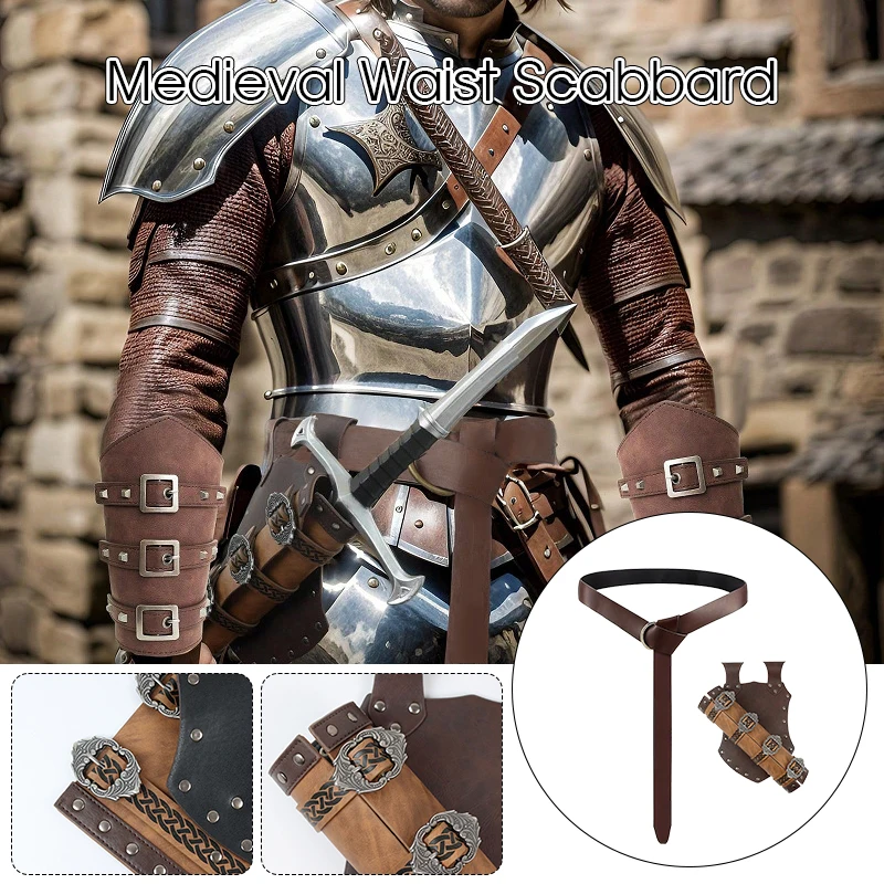 Medieval Viking Sword Scabbard With Belt Rapier Holster Frog Ninja Katana Scabbard Belt Holder Knight LARP Cosplay Accessory