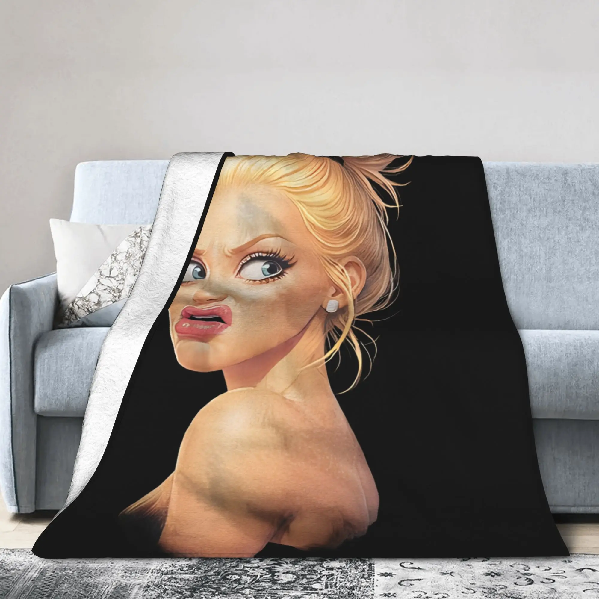 Blonde Doll Disheveled Doll Accessories Blanket Soft Fleece  Throw Blankets Cozy Bedspread
