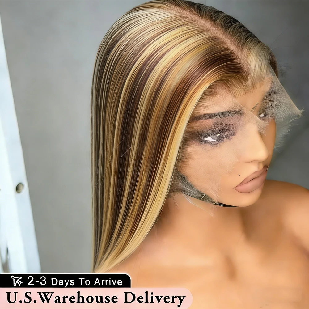 

40 50Inch Highlight Ombre Bone Straight Human Hair Wig Colored 13x6 HD Lace Frontal Wig 360 Full Lace Front Human Hair Wigs
