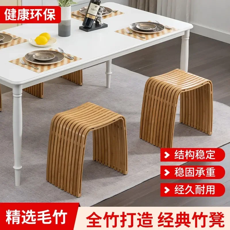 Bamboo Homestay vanity chair Ceremony Leisure Changing Shoe Stool Dressing Bathroom Stool foot stool nordic furniture