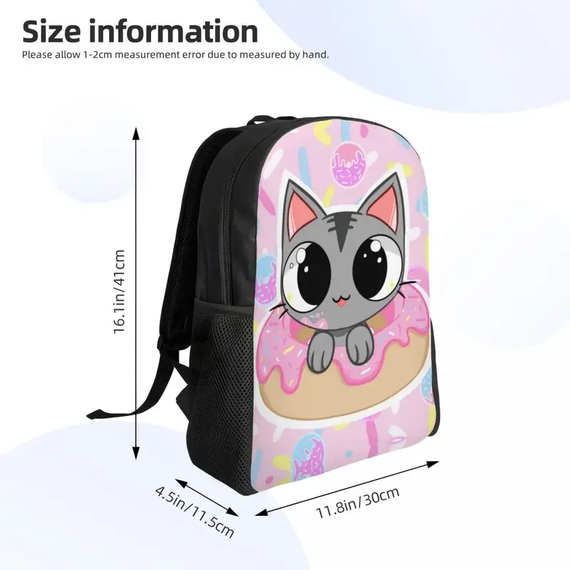 Mochila personalizada con forma de gato para hombre y mujer, bolsa de libros informal, mochilas escolares universitarias