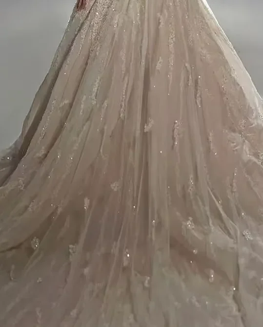 Maßgeschneiderte arabische Meerjungfrau Brautkleider Perlen Luxus muslimische Ballkleider für Frauen Brautkleid Vestidos De Noiva