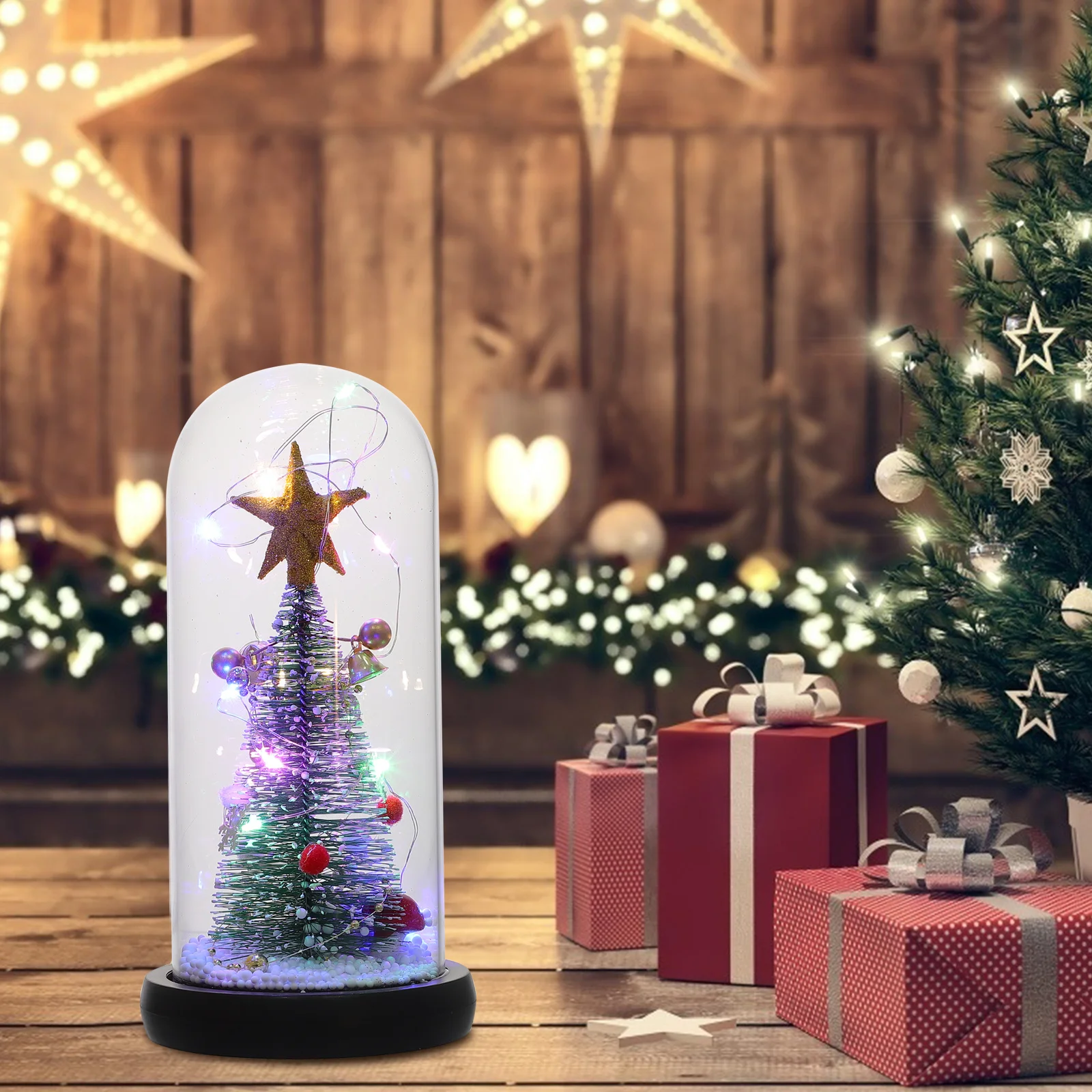

Glass Lighted Christmas Tree Christmas Tree Ornament Premium Material Festive Romantic Table Decoration Holiday