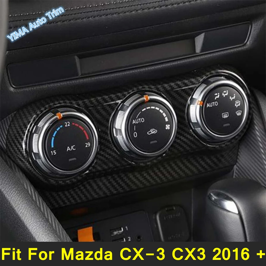 Car Accessories Central Control Air Conditioning AC Switch Knob Panel Decor Frame Cover Trim Fit For Mazda CX-3 CX3 2016 - 2021