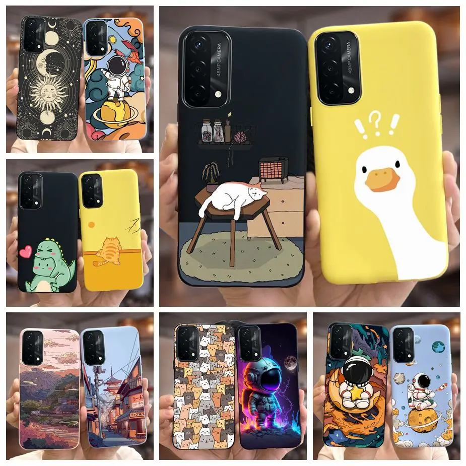 For Oppo A74 4G Case Oppo A54 A94 Cute Fashion Panted Cover Soft TPU Phone Case For Oppo A94 A 54 74 OppoA54 OppoA94 Fundas Capa