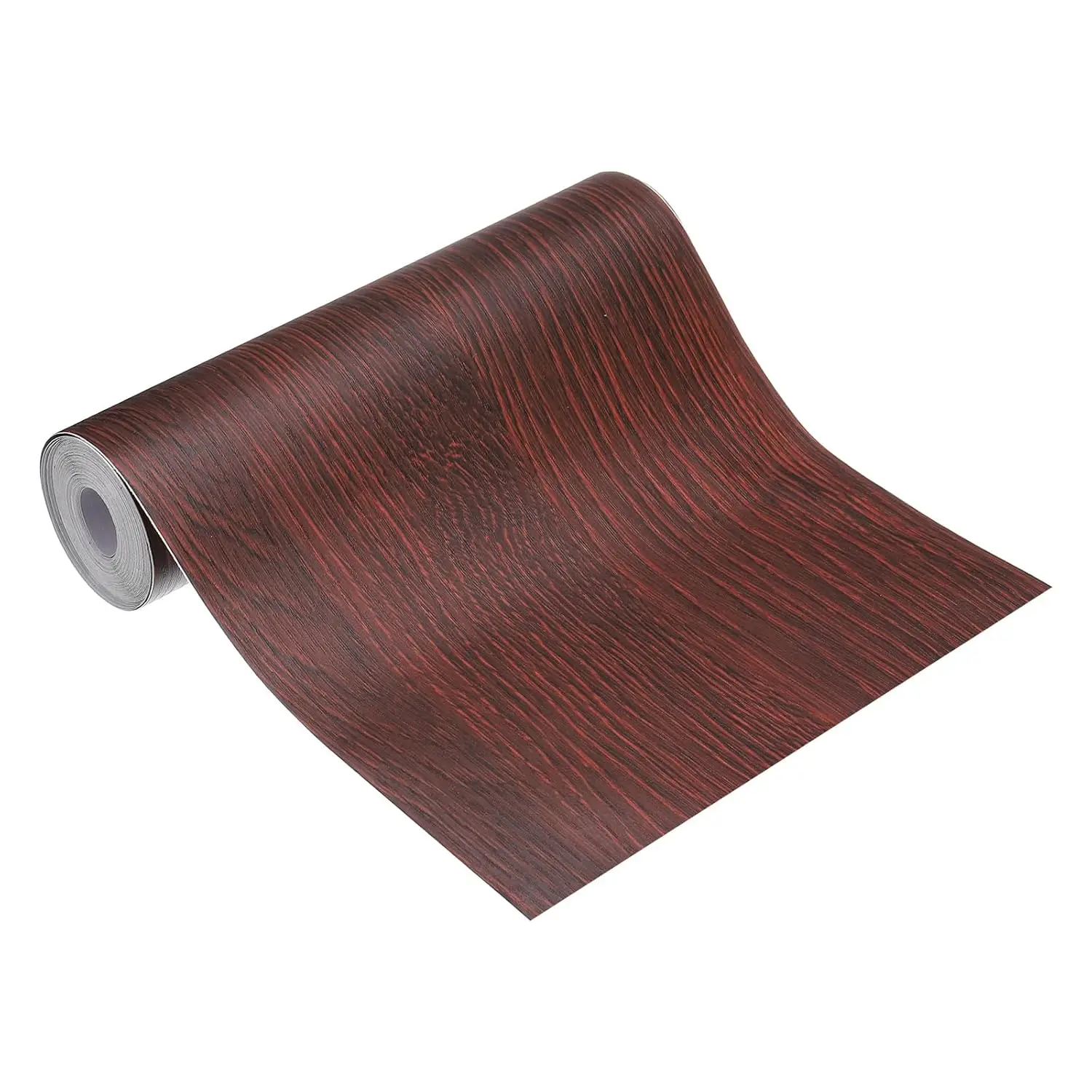 Wood Grain Repair Tape, Self Adhesive Wood Grain Tape Trim for Furniture Floors Windows Doors Tables, Dark Red