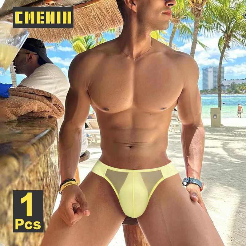 CMENIN Low Waist Transparent Mesh Men Underpants Briefs Sexy Bikini Men\'s Panties Ultra-thin Breathable Underwear Man Gays Brief