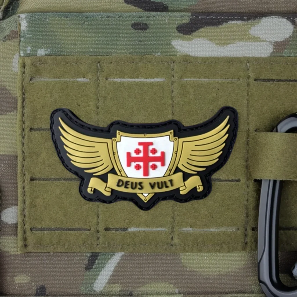 DEUS VULT 전술 패치 십자군 기사단 PVC 배지 - Rucksack Military Style 리뷰 및 가격