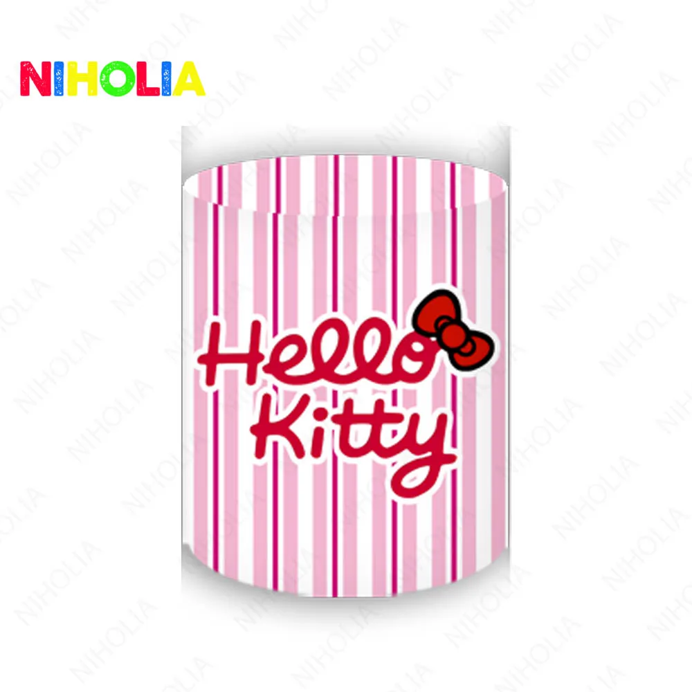 MINISO Hello Kitty fondale copertura rotonda ragazze compleanno Decor Cute Cat vinile poliestere foto sfondo coperture cilindriche