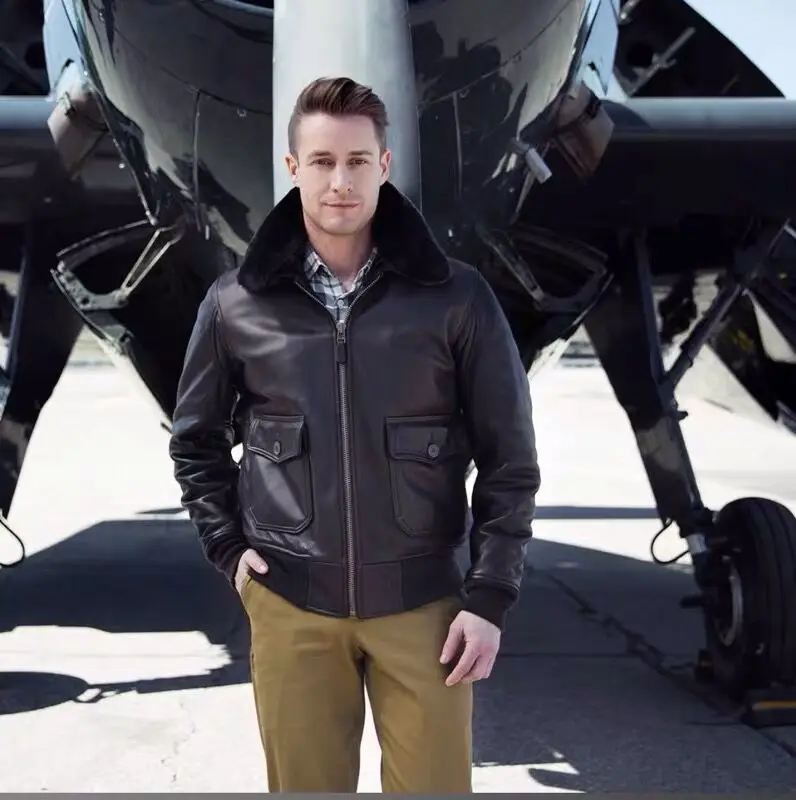 

l Осенний верхний слой из воловьей кожи Jaet Съемный меховой воротник ex Spring Faion Urban Sle Long Sve...