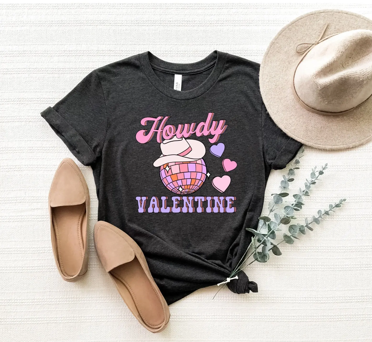 Howdy Valentine T Shirt Western Valentines Day Cowgirls Country Midwest