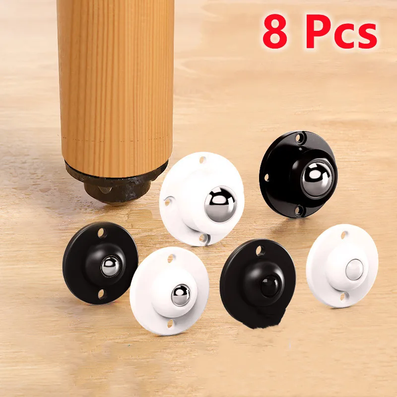 8Pcs Möbel Rollen Räder Selbstklebende Heavy Duty Pulley Edelstahl 360 ° Rotation Universal Rad Starke Last-lager