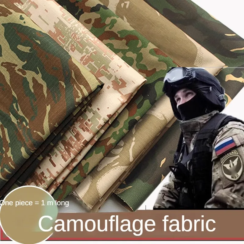 Camouflage Fabric By The Meter for Coat Pant Clothes Diy Sewing Thickened Outdoor Geometric Printed Twill Polyester Cotton Green