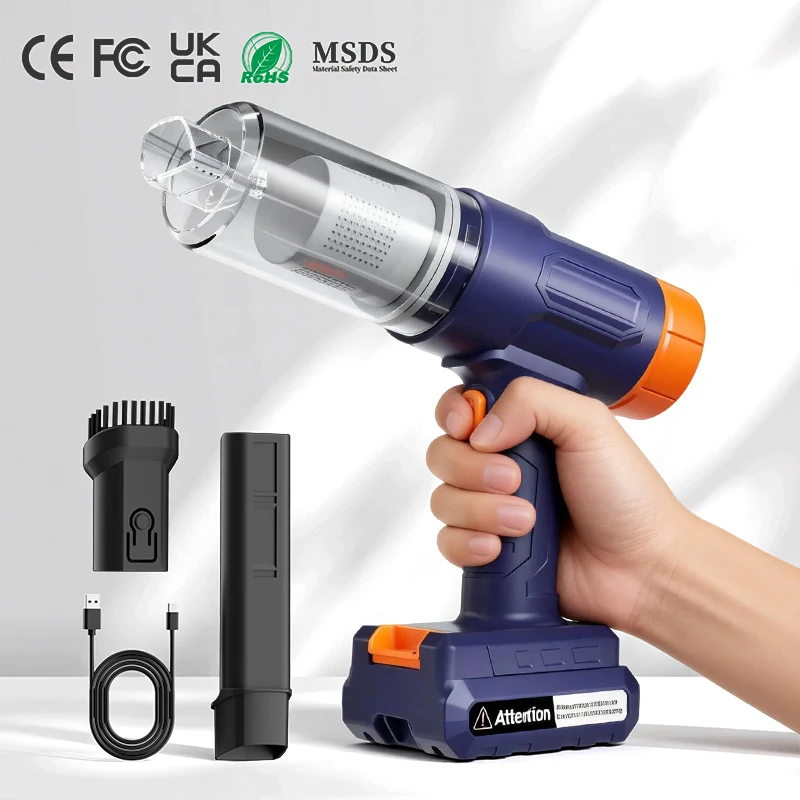 Portable Cordless Handheld Car Vacuum Cleaner with 10000Pa High Suction Power Removable Battery 4000mAh ABS