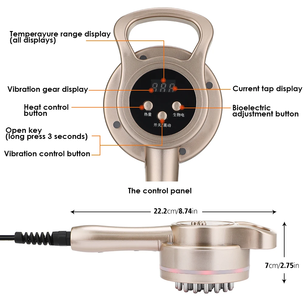 Mikrostrom Meridian Pinsel Massagegerät Cellulite Lymph Infrarot Heizung Vibration Körper Entgiftung Gesundheit Schaben Gerät – Detail 9