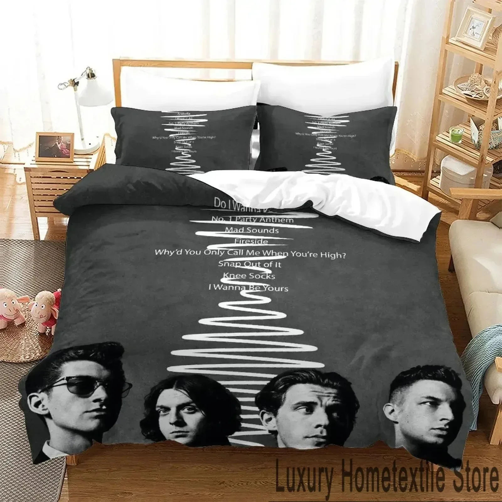 3D Print Arctic Monkeys Bedding Set Boys Girls Twin Queen King Size Duvet Cover Pillowcase Bed boys Adult Home Textileextile