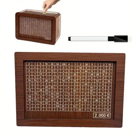 New Wooden Money Box Handmade Reusable Money Saving Box with Saving Money Goals Counter Crafts Piggy Bank Children