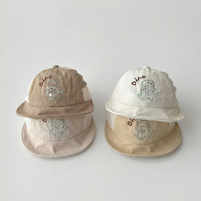 

1-3Y Summer Baby Sun Hat Dinosaur Embroidery Mesh Baseball Cap for Girls Boys Breathable Casual Infant Hat