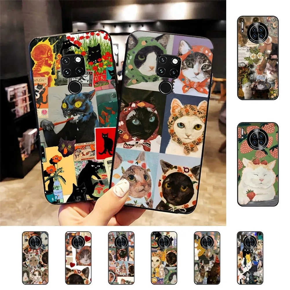 Cute Cat phone case For Huawei Mate 10 20 30 40 50 lite pro Nova 3 3i 5 6 SE 7 pro 7SE