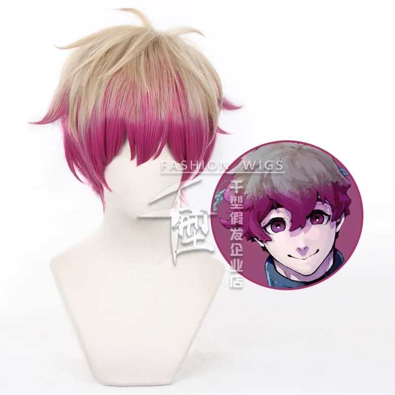 

Anime Blue Lock Ness Cosplay Wig Double color wig Bowl Cut Team Z No.8 Football Player Bob Halloween Accessory Men