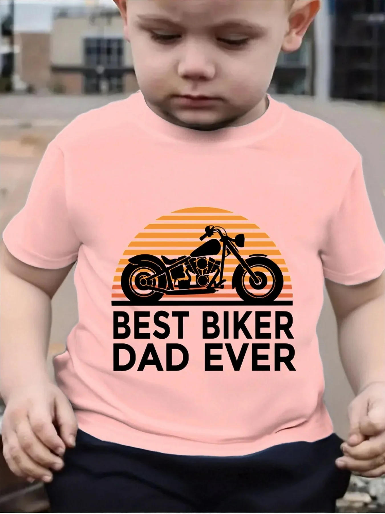 Best Biker Dad Ever Retro Motorcycle Family Matching T Shirt Boys Girls Short Sleeve Summer Crew Neck Parent Child Casual Tops