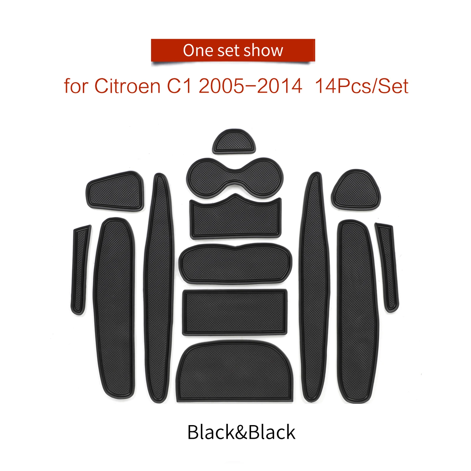 ZUNDUO voor Citroen C1 2005-2014 Antislip Poort Slot Cup Mat Deur Groef Pad Accessoires antislipmatten Onderzetters