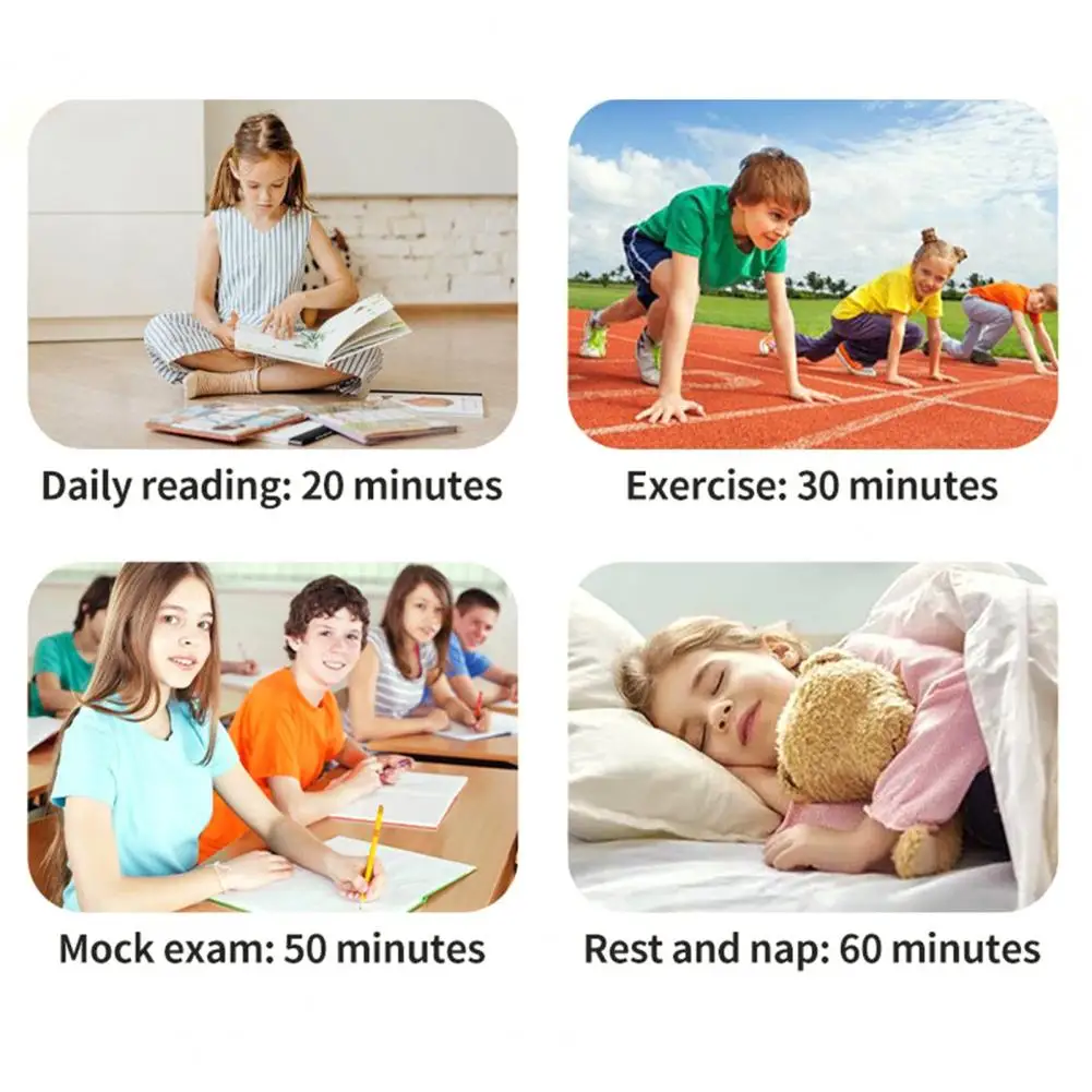 Kids Countdown Timer Easy Use Timer for Seniors Visual Timer for Kids 60 Pomodoro Silent Countdown Clock Rainbow for Classroom