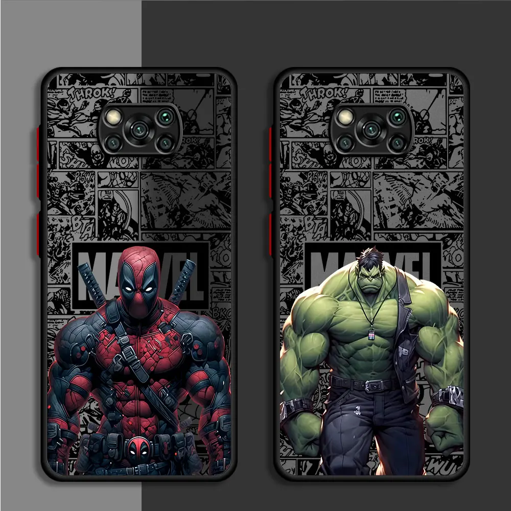 Marvel Spider Man Iron Man Case for Xiaomi Poco M3 X3 NFC X5 Pro M5s X4 GT M5 X4 Pro C40 F3 X3 Pro Back Luxury Cover