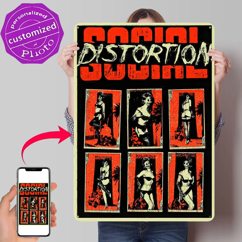 Social Distortion - Somewhere Between Heaven Metal Poster Perfect Gift for Fans Lovers Customized Wall Art Metal Sign for Decor