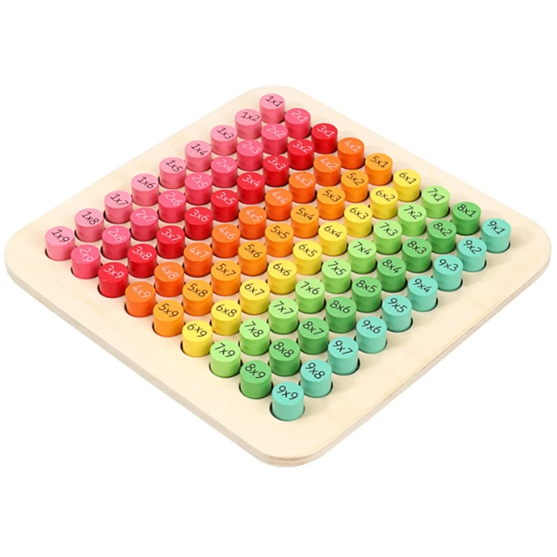 HOT-Mathematics 9X9 Multiplication Board Table Math Toy Montessori Wooden Learning Digital Early Education Wooden Toys