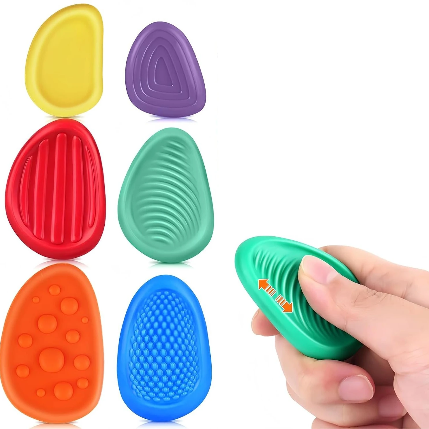 Children's Sensory Toys with Soft Silicone Texture Stones, Christmas and Halloween Gifts, Boys' and Girls' Toys