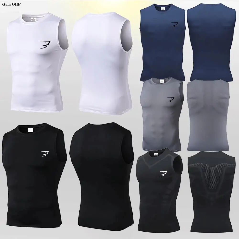 Sports Men T-shirts Vests Knitted Basketball Round Neck Sportswear Men's Vest Summer Gym Sleeveless Mesh Tight Fitting