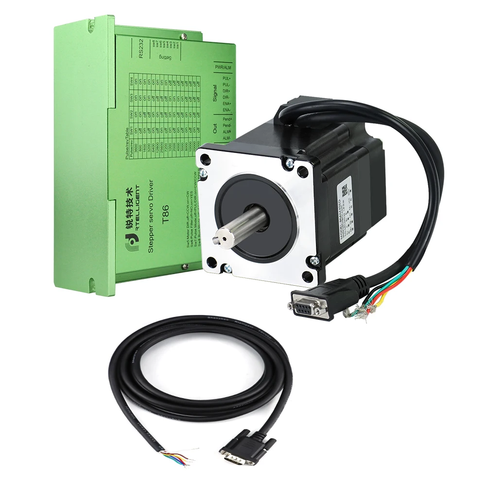 

Rtelligent Nema 34 4.5N.M Closed Loop Stepper Motor with Nema34 20-50VDC Closed Loop Stepper Motor Driver Stepper Driver CNC Kit