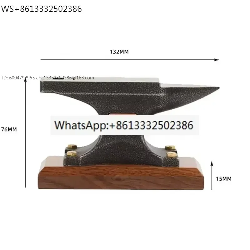 DIY Horn Anvil Alloy Steel Forming Work Surface Bench Tool Metal Beat Pad With Walnut Base for Gold and Silver Jewelry Making