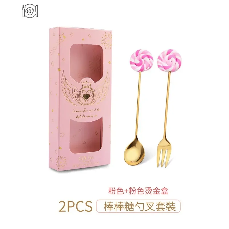 Stainless Steel Creative Candy Donut Dessert Fork Coffee Spoon Stirring Spoon Cartoon Creative Fork