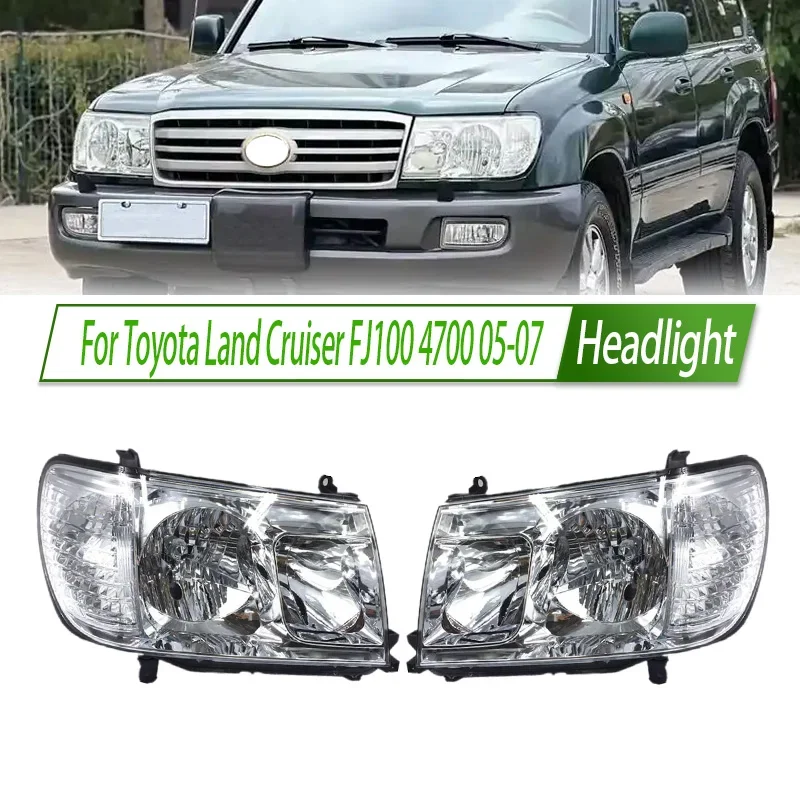 

Для Toyota Land Cruiser FJ100 4700 05-07 галогенная фара в сборе, OEM-стиль, цоколь для передней фары, замена Plug & Play
