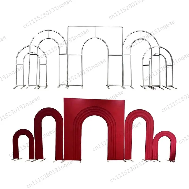 Heavy Duty Aluminum Wedding Arch Background Frame Retro Detachable 3D Layered Design Wedding Event Scene Arrangement