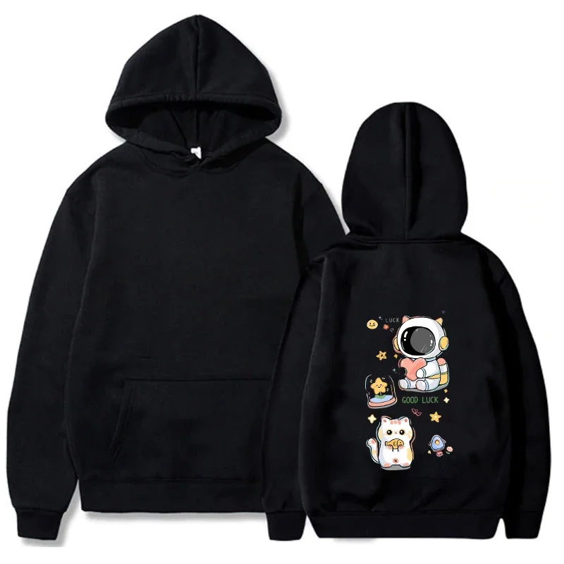 Astronaut Space Cute Cartoon Printed Hooded Women Prevalent Fashion Hoodies Casual Loose Sweatshirt Female Classic Streetwear