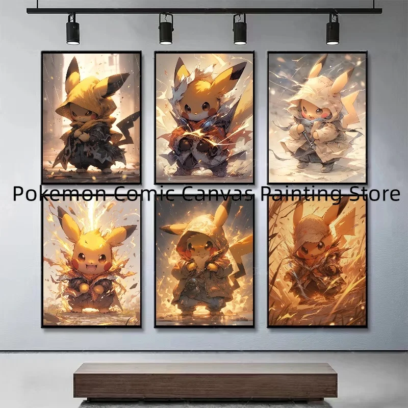 

Surrounding Japanese Anime Pokemon Pikachu Art Wall Stickers and Posters for Bedroom Decoration High Quality Pictures Canvas