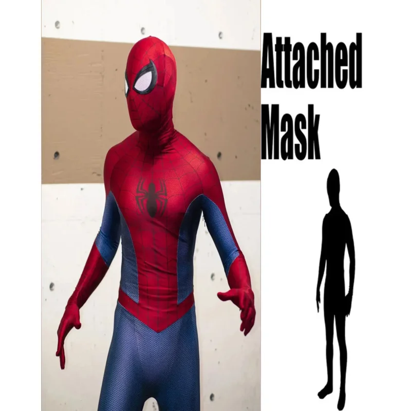 Disfraz de Spidercosplay de Halloween para hombre, traje Zentai de superhéroe, mono completo para adultos y niños #   1 #   W.