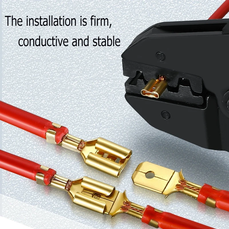 Los alicates de prensado HS-03BC están diseñados para electricistas Terminal de extremo de cable de resorte. Las alicates son adecuadas para usar con 22-10AWG 0,5-6