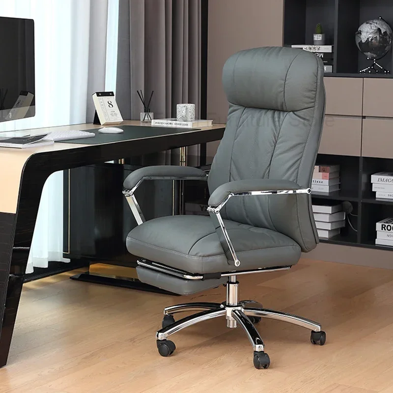 

Playseat Office Chairs Ergonomic Leather Floor Nordic Chair Executive Study Footrest Designer Chaises De Bureau Desk Furniture