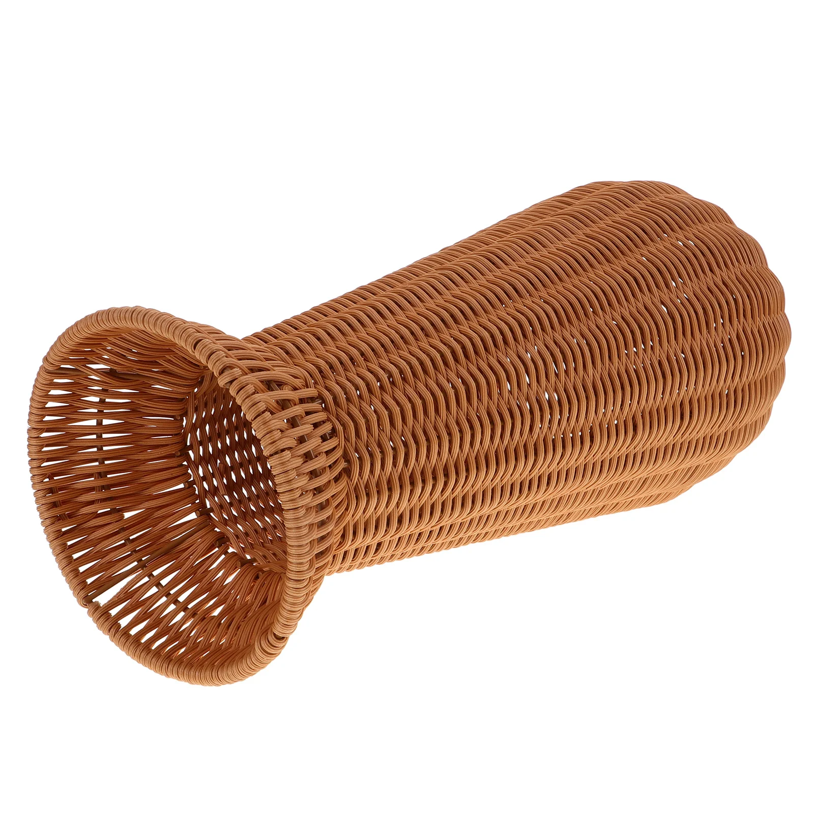 

Wicker Rattan Vase Decoration Home Plastic Woven Fall to The Ground Light Brown