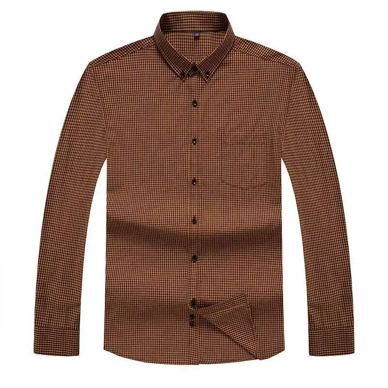 

New Spring Fashion Social Slim Fit Long Sleeve Plaid Shirt Men Cotton Casual Brand Men's Clothes Plus Size 8XL