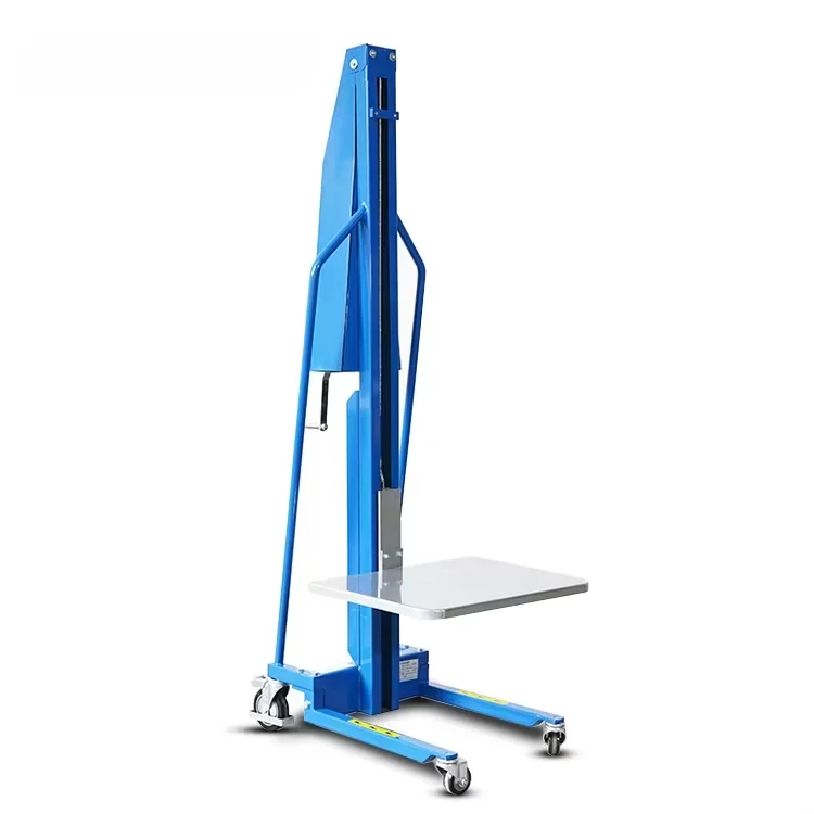 Transporting Lifting Cart Trolley 120KG 1085mm Lift Height Portable Mini Hand Winch Stacker