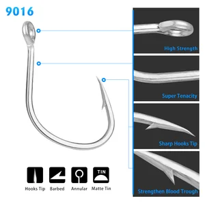20 pcs/Fishing Hook Box 1/0-5/0 # Alto-Carbon barbed hook Fishhook GABARIT Main Main Sales Crown Crown - №6