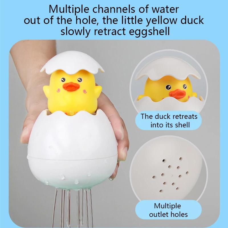 Baby Bath Toy Floating Hatching Egg Cute Duck Egg Water Spray Sprinkler Bathroom Sprinkling Shower Pool Children Kids Funny Gift