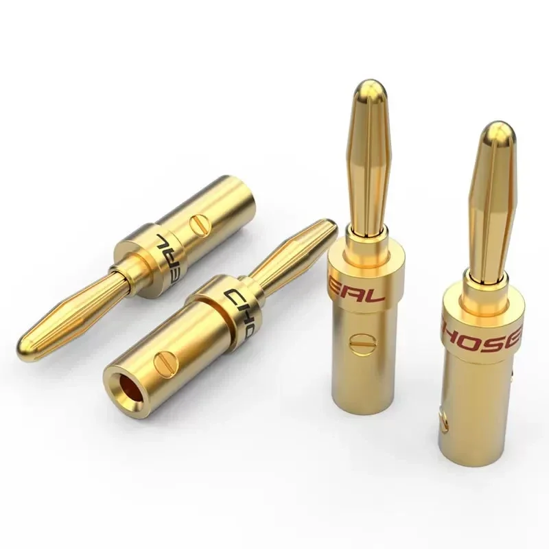 20PCS 4mm Banana Plugs with 24K Gold-Plated Connector and Screw Lock—Suitable for Audio System, Amplifier Speaker Connections